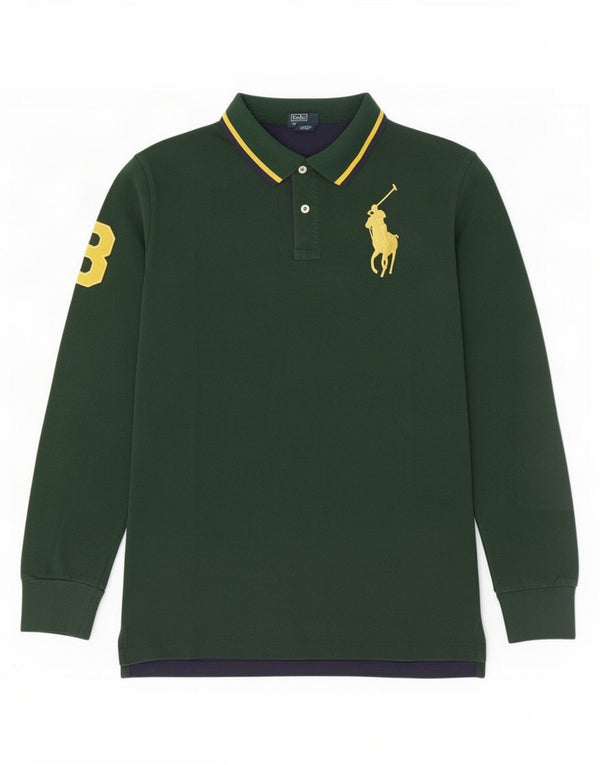 Polo Ralph Lauren Jungen-Poloshirt mit Grafik, 15–16 Jahre, XL, grünes Farbblockdesign