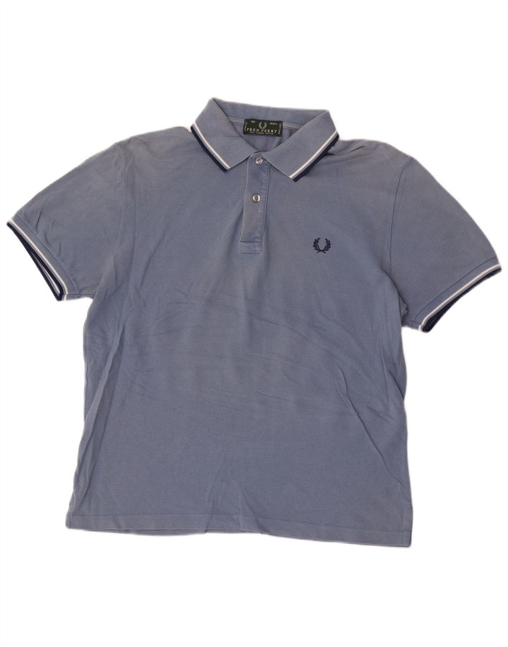 Fred Perry Herren-Poloshirt aus mittelblauer Baumwolle
