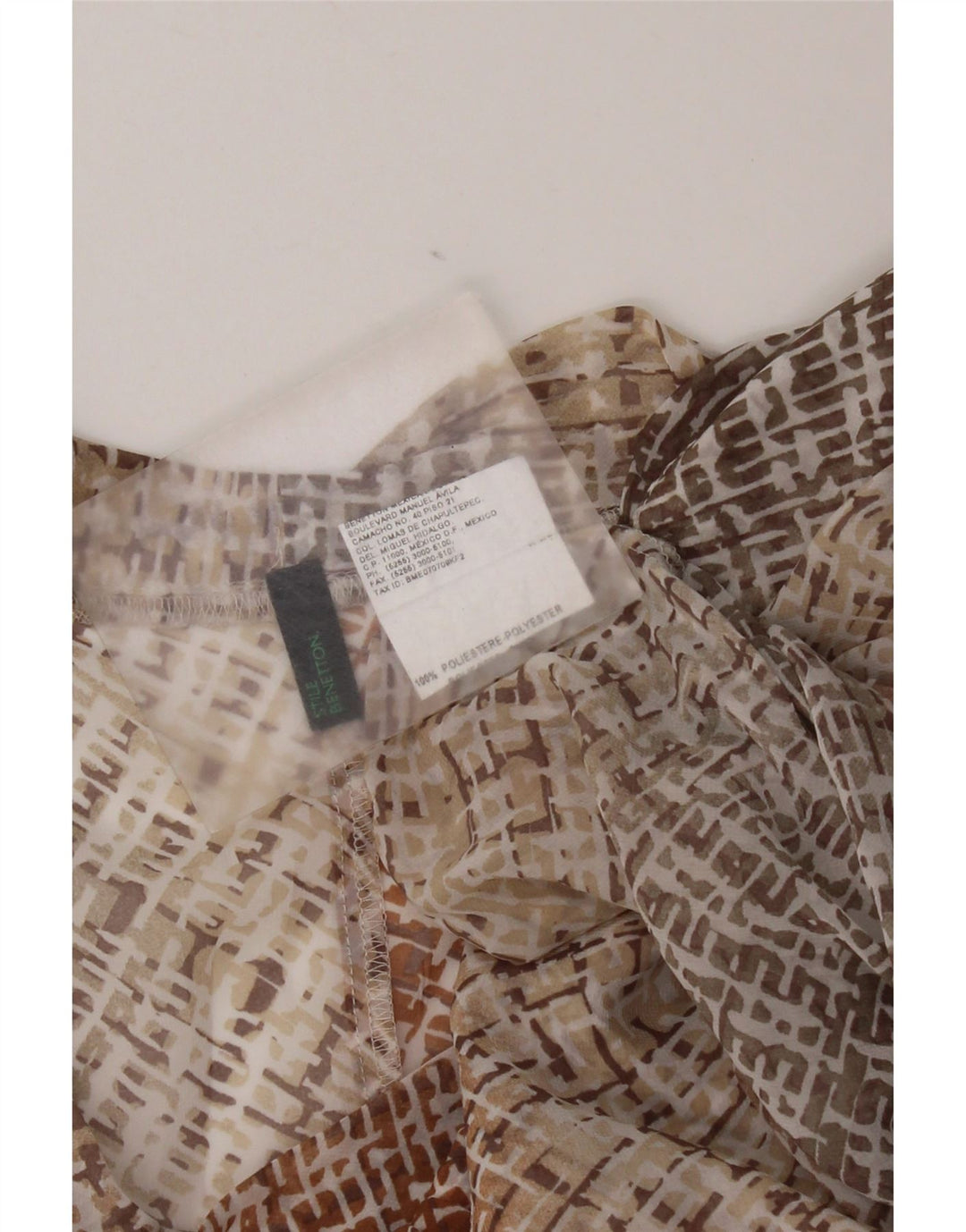 Benetton Damen ärmelloses Blusenoberteil UK 12 Medium Mehrfarbig Geometrisch