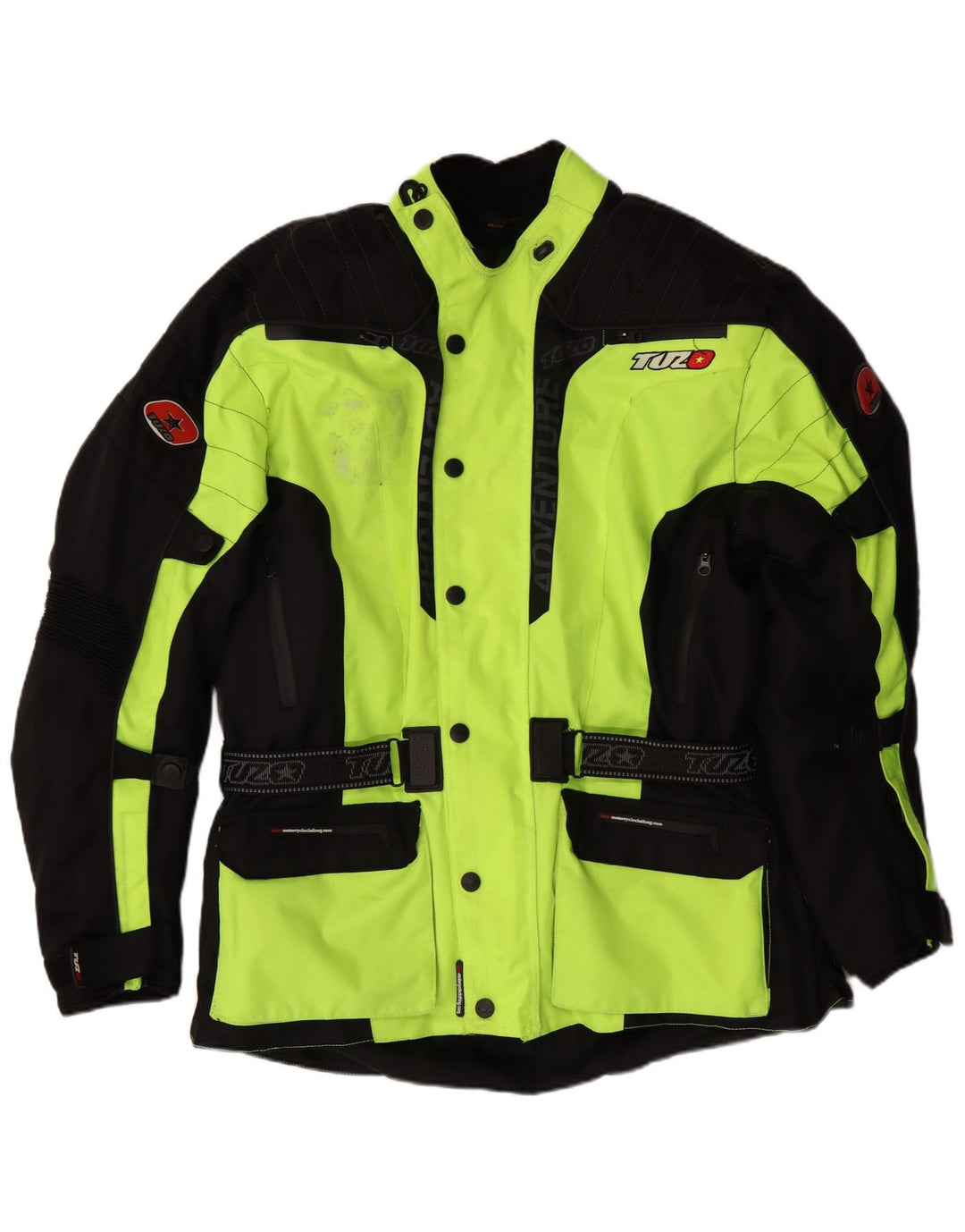 VINTAGE Herren Graphic Moto Racer Bomberjacke UK 44 2XL Grüner Farbblock