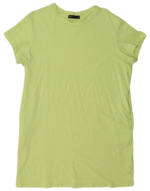 Marks & Spencer Damen T-Shirt-Kleid UK 16 Large Grüne Baumwolle