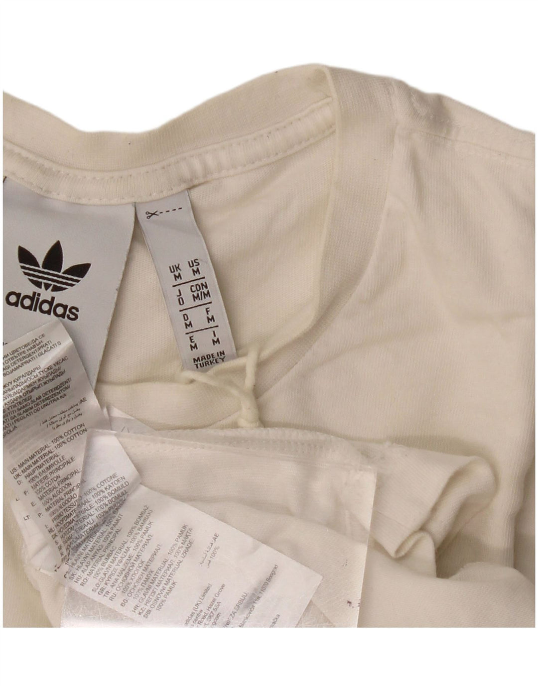 Adidas Herren Grafik-T-Shirt-Oberteil aus mittelweißer Baumwolle