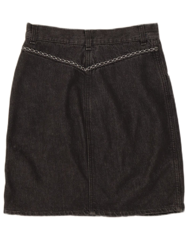 VINTAGE Damen Jeansrock W30 Mittelgrau