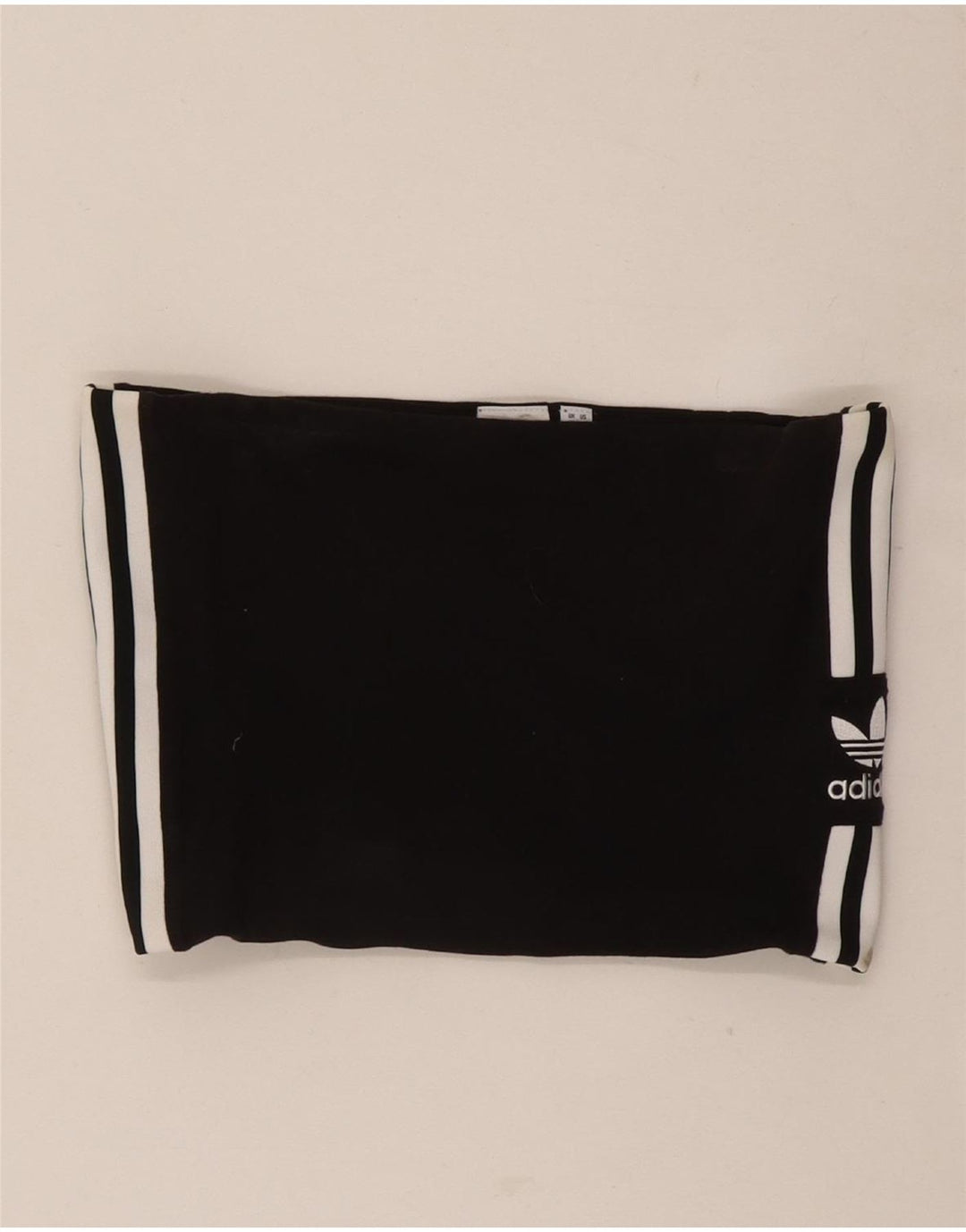 Adidas Damen Crop Trägerloses Top UK 12 Mittelschwarze Baumwolle