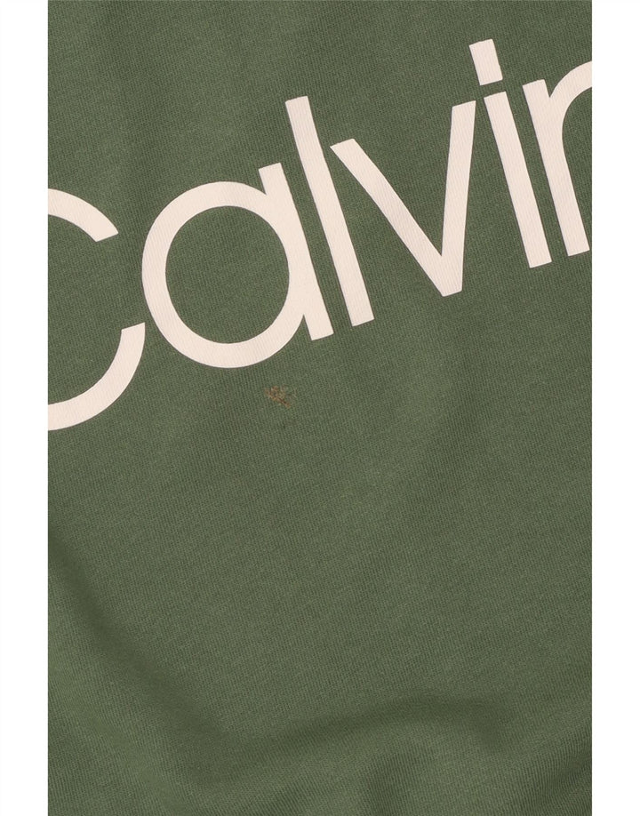 Calvin Klein Damen-Sweatshirt mit übergroßem Grafikmotiv, Gr. 10, Größe S, Grün