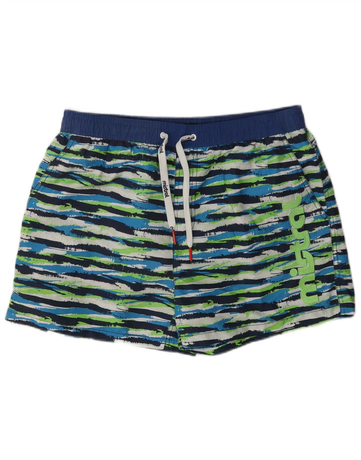 Mistral Herren-Badeshorts mit Grafik, groß, mehrfarbig, gestreift, Polyester