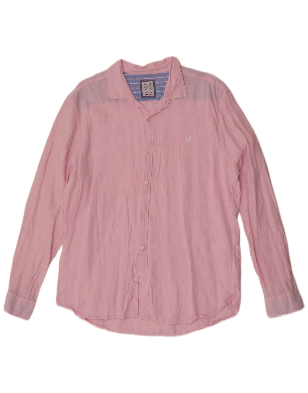 Crew Clothing Herrenhemd XL Rosa Leinen