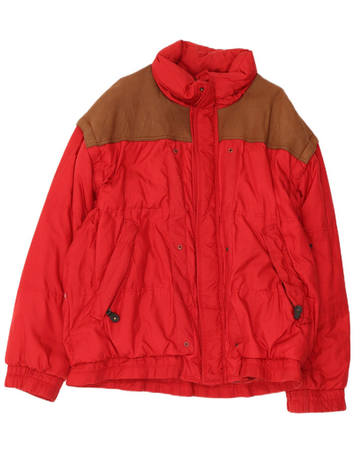 Daniel Hechter Herren Wattierte Jacke IT 52 XL Rot Colourblock Polyamid