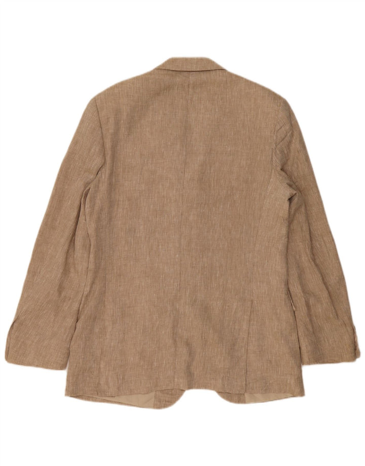 Pierre Cardin Herren-Blazer mit 3 Knöpfen, Größe IT 48, mittelbeiges Leinen