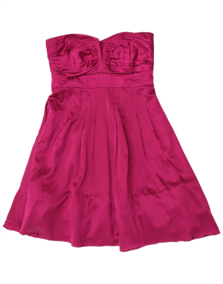 Warehouse Trägerloses Damenkleid UK 16, Größe L, Lila, Seide