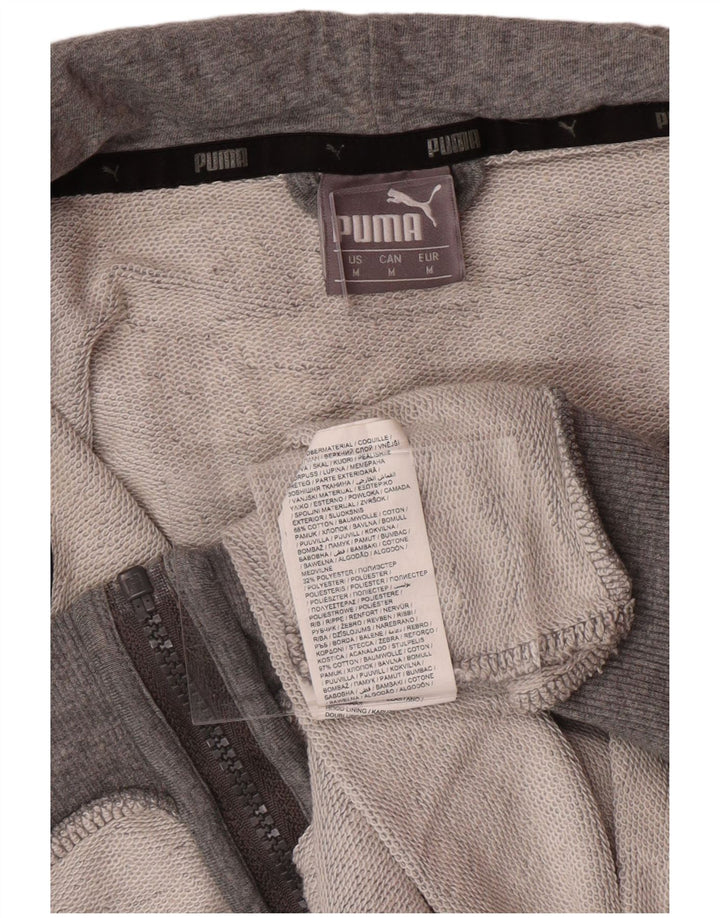 PUMA Herren-Kapuzenpullover mit Reißverschluss, mittelgraue Baumwolle
