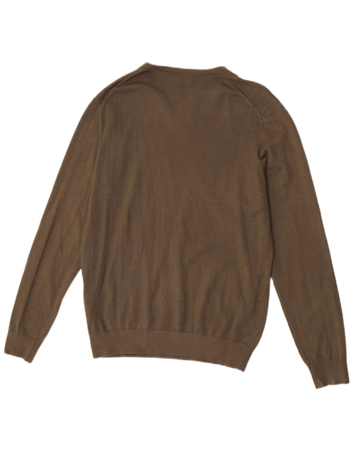 Liu Jo Herren-Pullover mit V-Ausschnitt, groß, Khaki, Viskose