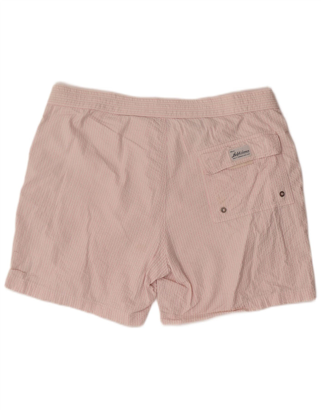 POLO RALPH LAUREN Herren-Badeshorts aus mittelrosa gestreifter Baumwolle