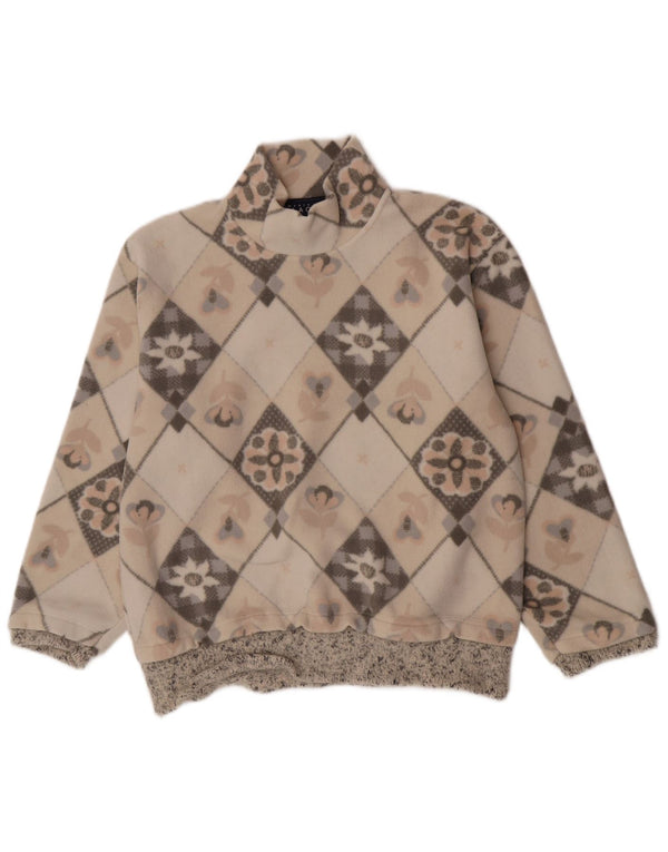 American Place Damen-Fleecepullover UK 14 Medium Beige Floral Polyester