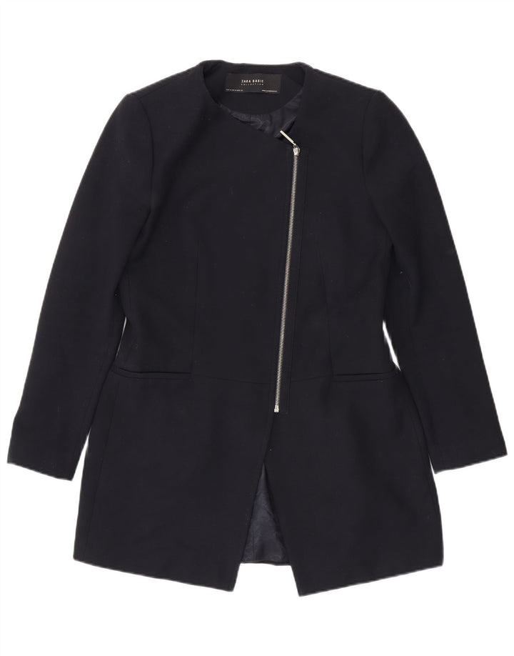 Zara Damen-Blazer mit durchgehendem Reißverschluss, UK 12, mittelmarineblau, Polyester