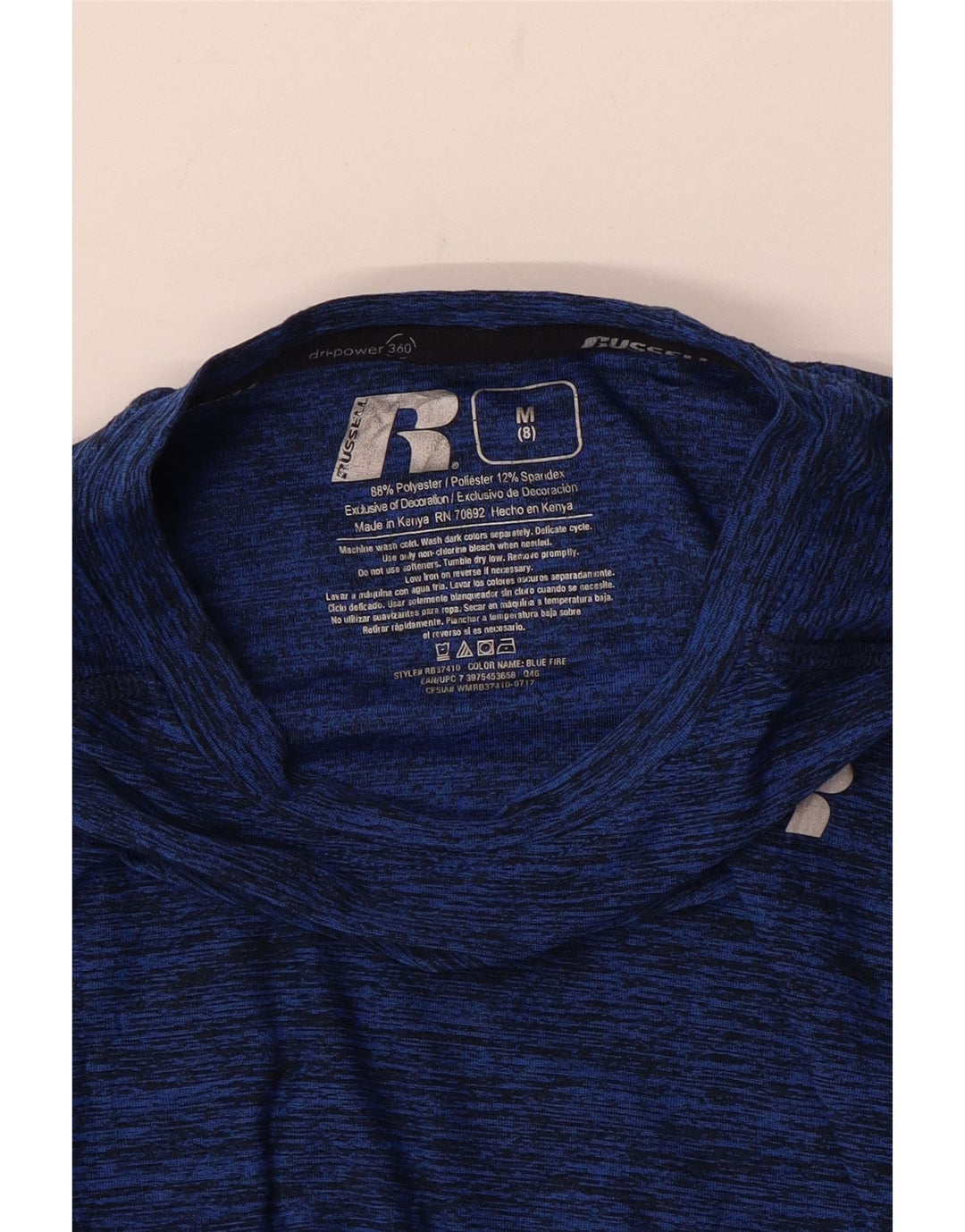 Russell Athletic Dri-Power-Oberteil für Jungen, langärmlig, 7–8 Jahre, mittleres Marineblau