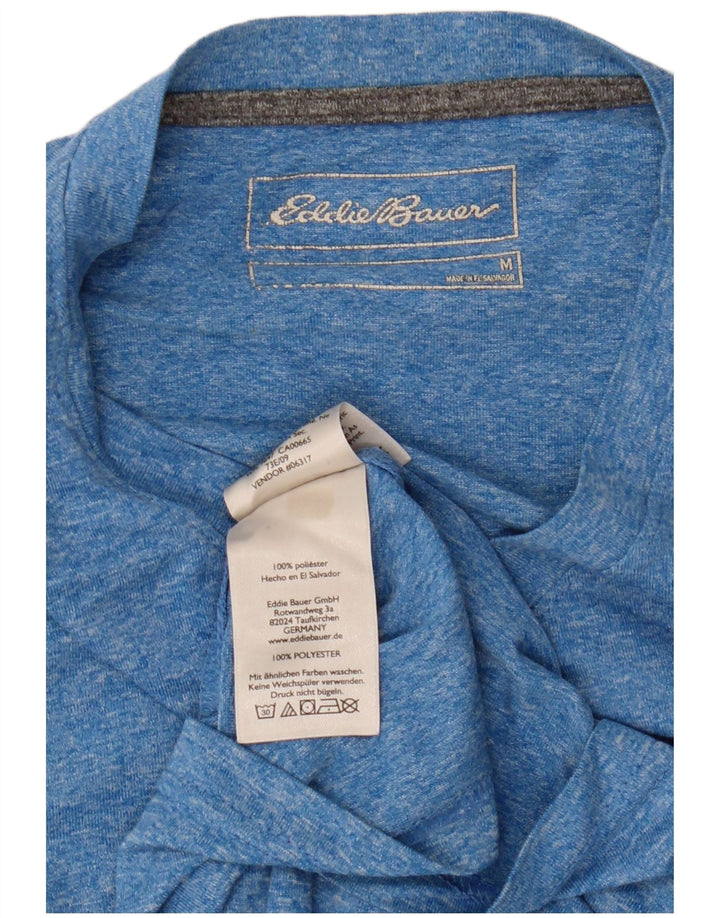 EDDIE BAUER Herren-T-Shirt-Oberteil aus mittelblau meliertem Polyester
