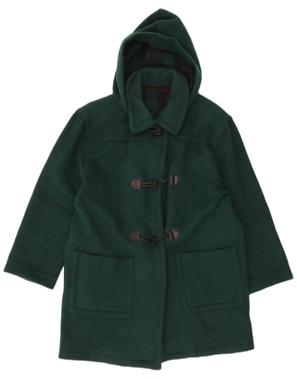 Vintage Damen Kapuzen-Dufflecoat UK 16 Large Grün