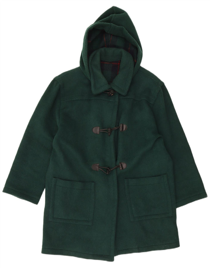 Vintage Damen Kapuzen-Dufflecoat UK 16 Large Grün