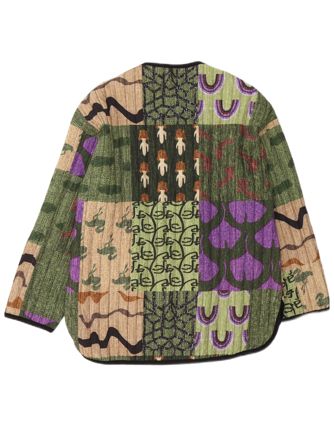 Vintage Damen 5-Knopf-Blazerjacke UK 14 Medium Mehrfarbig Patchwork