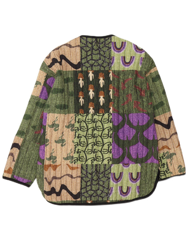 Vintage Damen 5-Knopf-Blazerjacke UK 14 Medium Mehrfarbig Patchwork