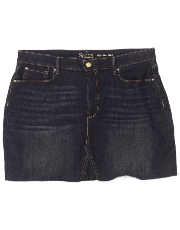 Levi's Damen Signature Mini-Jeansrock mit hoher Taille, US 18, 2XL, W34, Marineblau