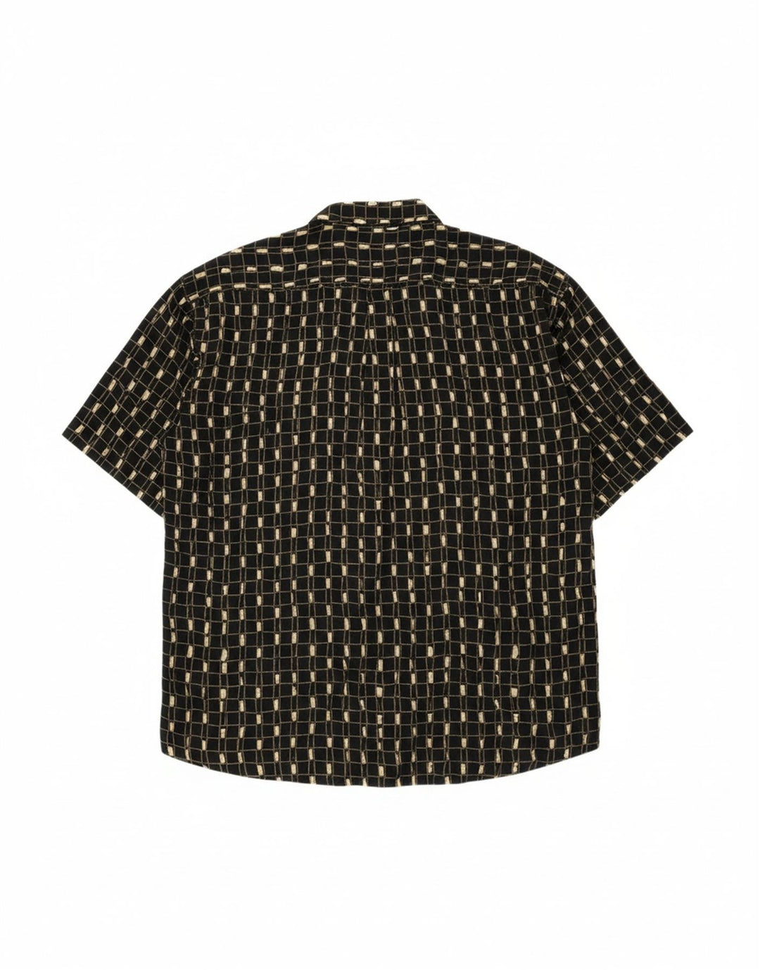 TIPO' S Mens Short Sleeve Shirt XL Black Geometric Viscose