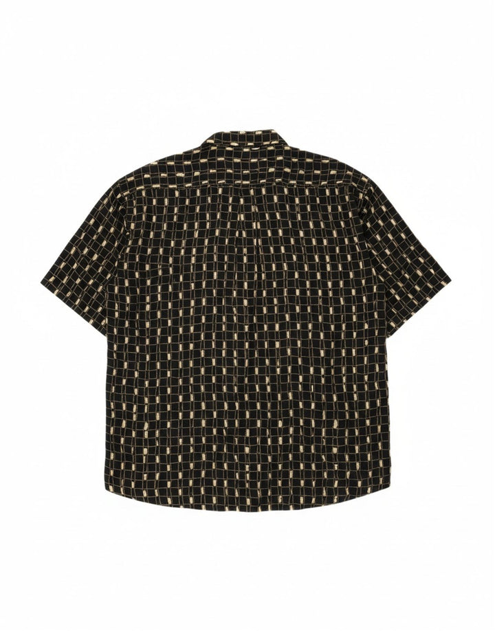 TIPO' S Mens Short Sleeve Shirt XL Black Geometric Viscose