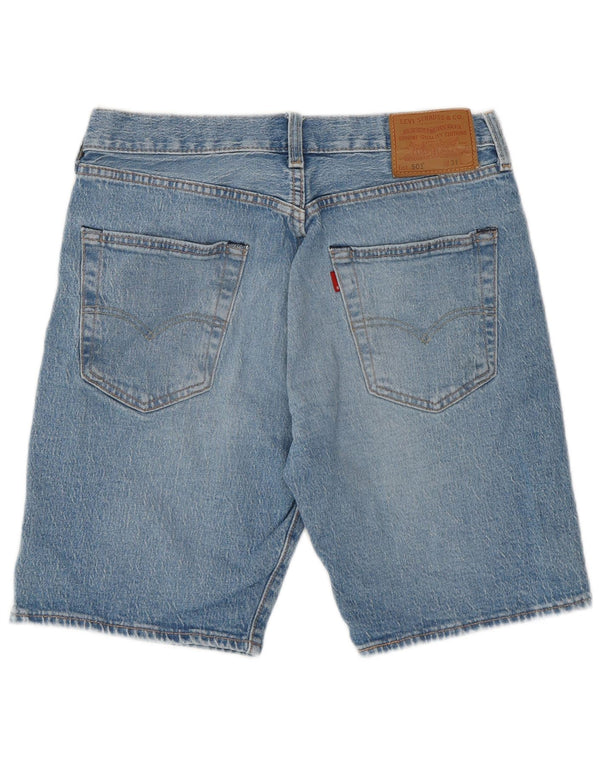 LEVI'S Herren 501 Distressed Denim Shorts W31 Mittelblaue Baumwolle