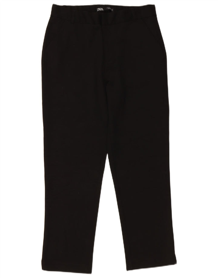Gerade geschnittene Damenhose von Zara, mittelgroß, W30, L25, schwarzes Polyester