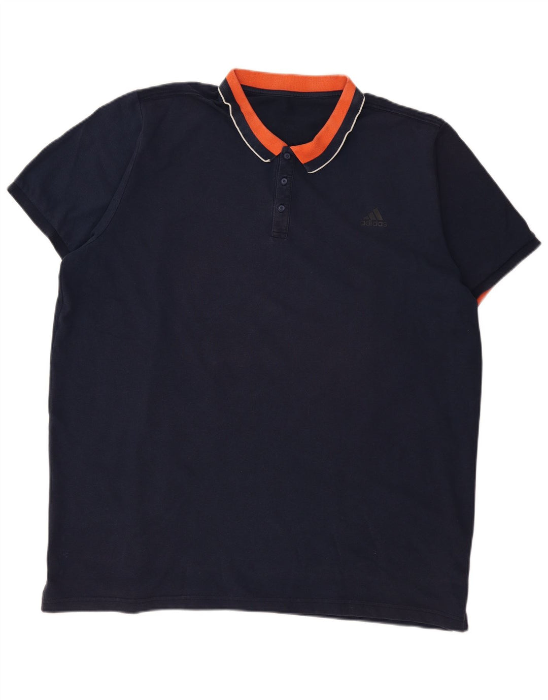 ADIDAS Herren Poloshirt 3XL Marineblau Colourblock Baumwolle
