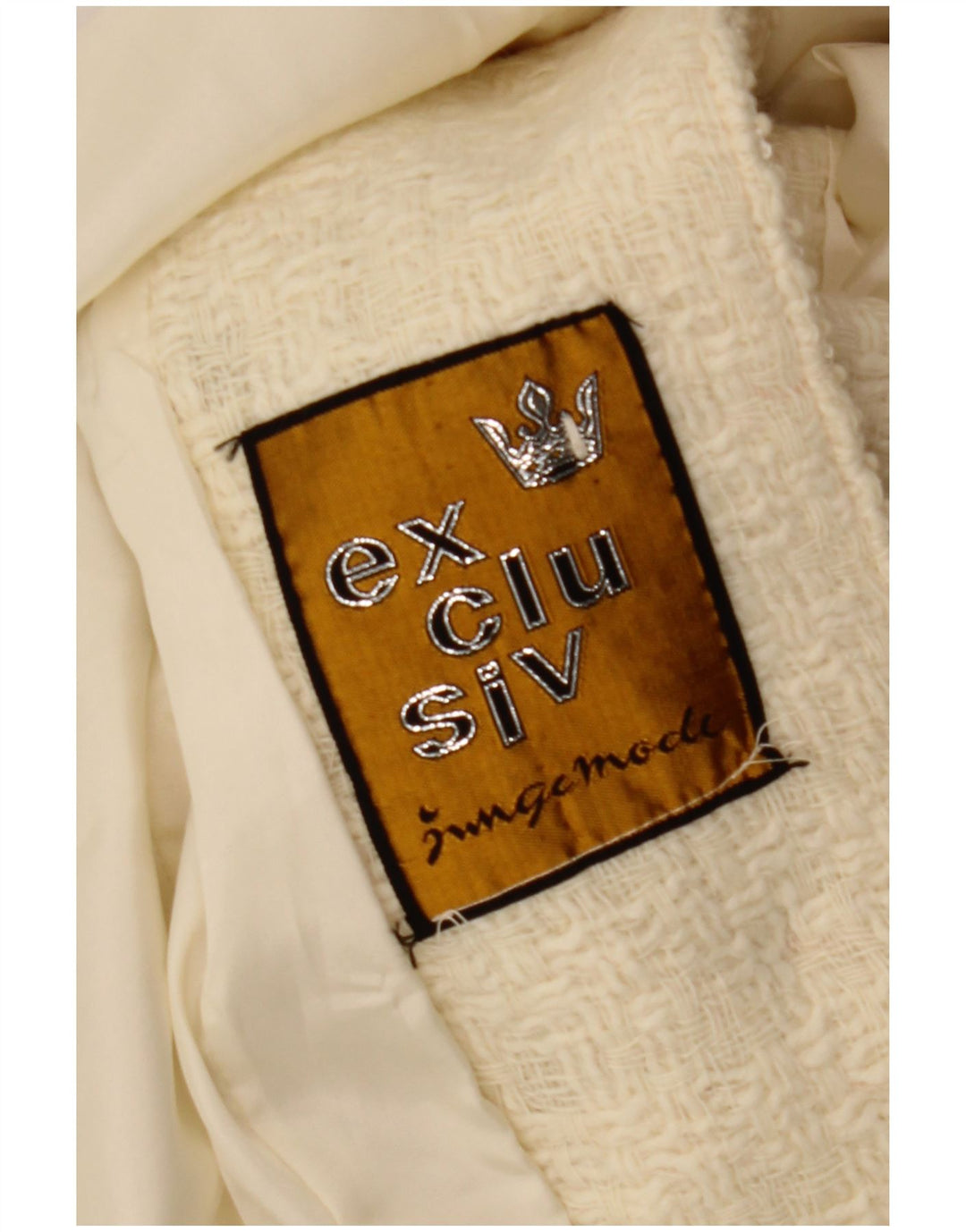 Exklusiver Damenmantel UK 10 Small Off White Check