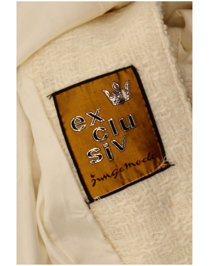 Exklusiver Damenmantel UK 10 Small Off White Check