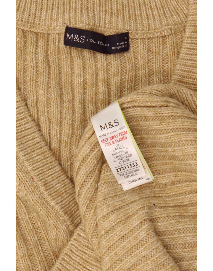 Marks & Spencer Damen Weste Tank Top UK 10 Small Beige Baumwolle