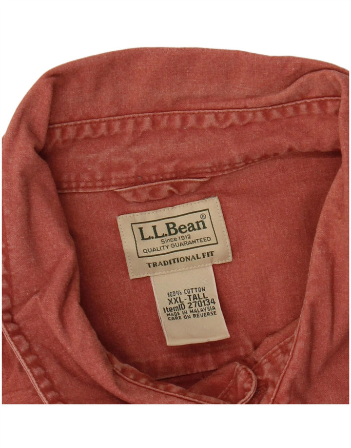 L.L.BEAN Herren-Hemd, groß, traditionelle Passform, 2XL, rote Baumwolle