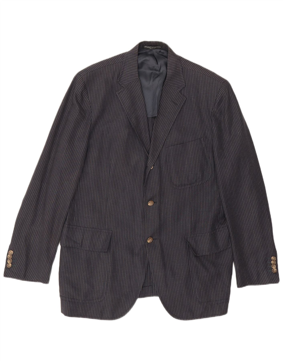 Polo Ralph Lauren Herren-Blazerjacke IT 48 Mittelmarineblauer Nadelstreifen