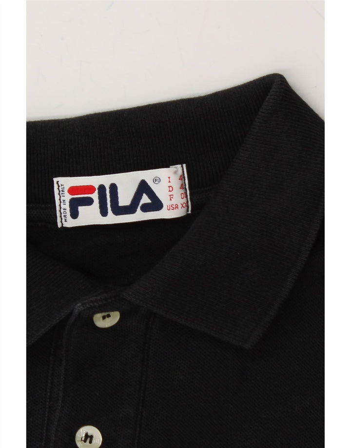 FILA Mens Oversized Polo Shirt IT 42 2XS Black Vintage Fila and Second-Hand Fila from Messina Hembry 