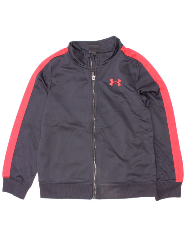 Under Armour Jungen-Trainingsanzug-Top-Jacke, 6–7 Jahre, Marineblau, Farbblock