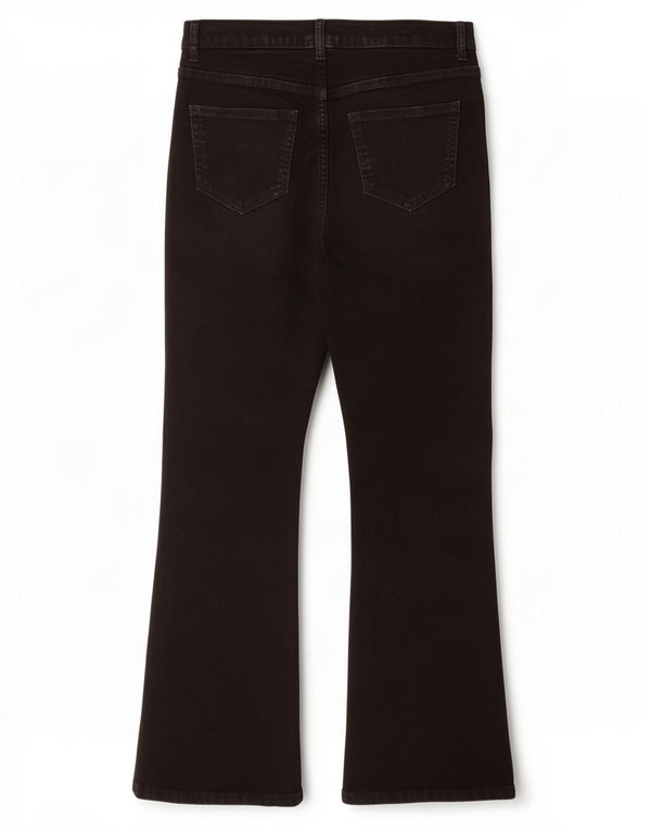 Marks & Spencer Damen Slim Bootcut Jeans UK 10 Small W28 L28 Schwarze Baumwolle