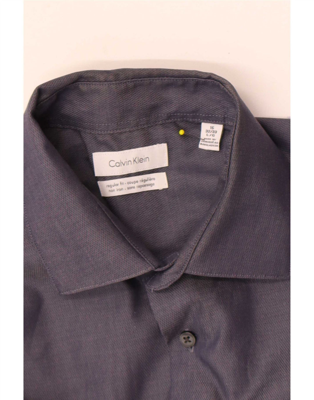Calvin Klein Herren-Hemd mit normaler Passform, Größe 16, groß, Grau