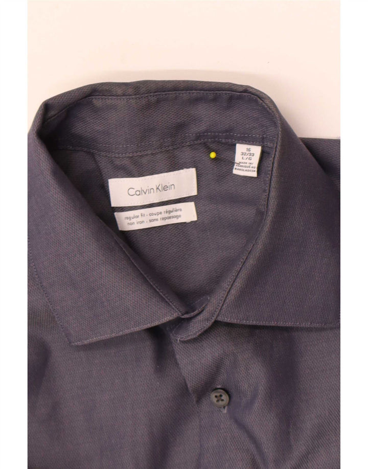 Calvin Klein Herren-Hemd mit normaler Passform, Größe 16, groß, Grau