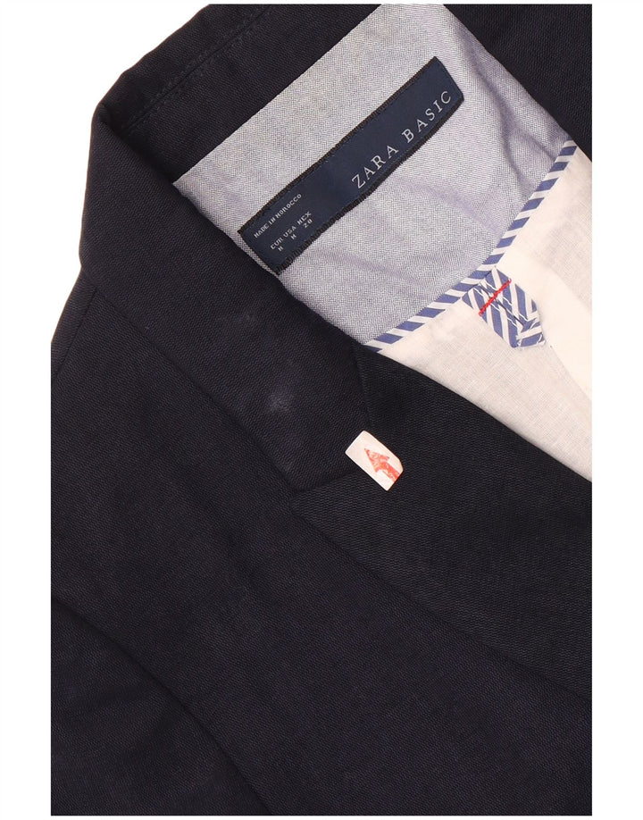 Zweireihiger Blazer für Damen von Zara, UK 12, mittleres Marineblau aus Lyocell