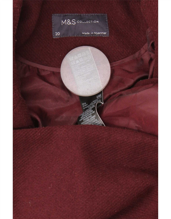 Marks & Spencer Zweireihiger Damenmantel UK 20 2XL Burgunderrot Polyester