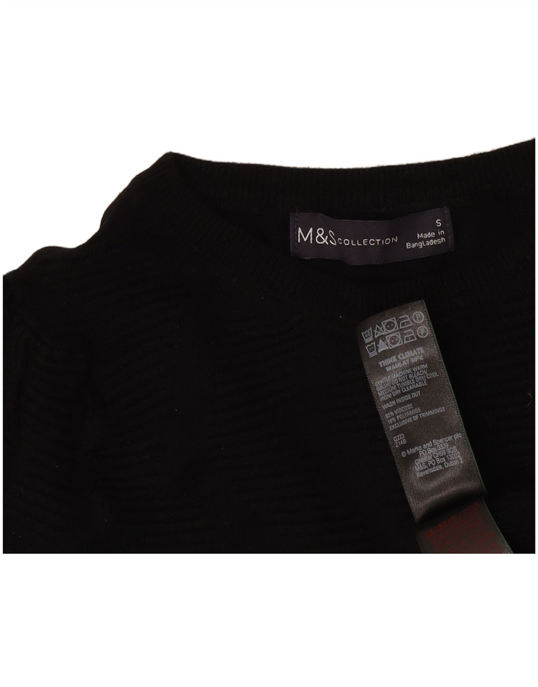 Marks & Spencer Damen-Pullover mit Rundhalsausschnitt, Gr. 10, Größe S, Schwarz, Klassisch