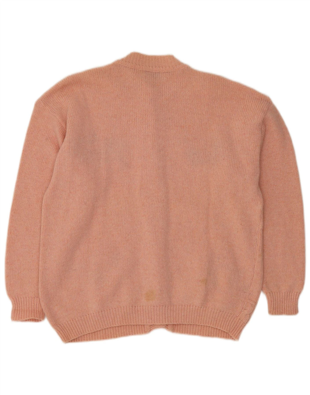 VINTAGE Damen Strickjacke Pullover UK 16 Große rosa geblümte Wolle