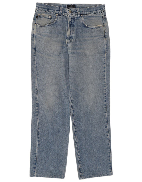 Trussardi Herren Straight Jeans W33 L29 Blaue Baumwolle