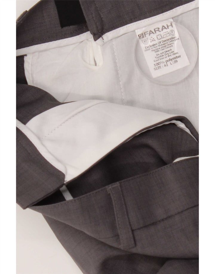 Farah Herren gerade Chinohose W42 L29 Grau Polyester