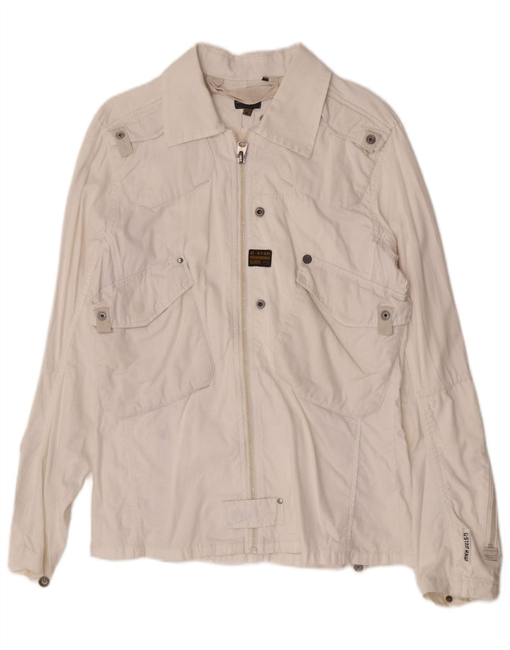 G-Star Damen Militärjacke UK 18 XL Weiße Baumwolle