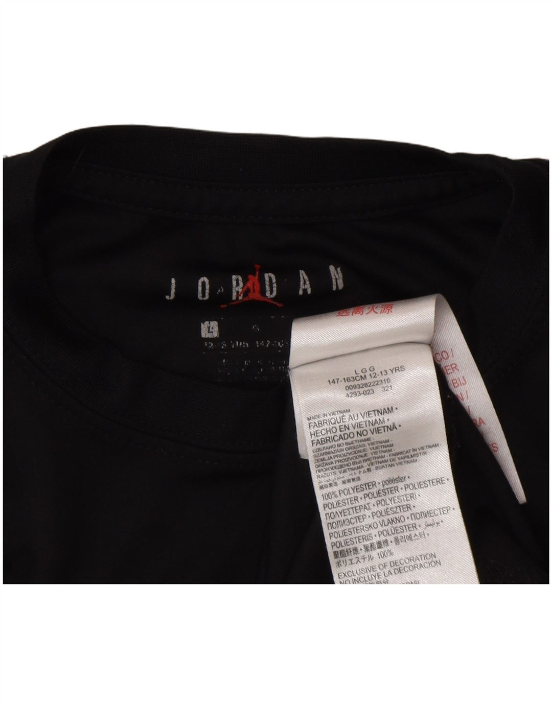 Jordan Boys Dri Fit Graphic T-Shirt Top 12–13 Jahre Large Schwarz Polyester