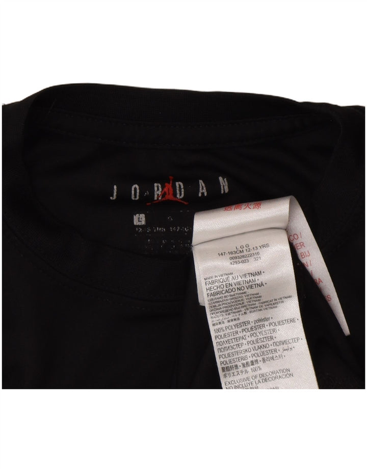 Jordan Boys Dri Fit Graphic T-Shirt Top 12–13 Jahre Large Schwarz Polyester